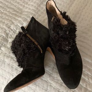 Bettye Muller Gently used black suede booties